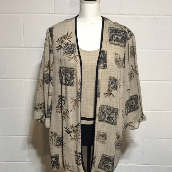 Liz Baker Animal Design 1pc Cardigan/Top - Picture 1 of 8